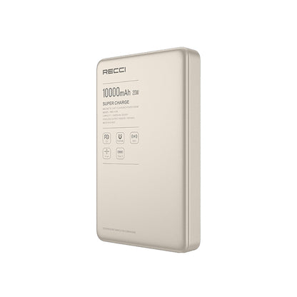 Recci RPB-W36 Ultra İnce PD 20W Hızlı Şarj Özellikli Wireless Powerbank 15W 10000mAh Gri
