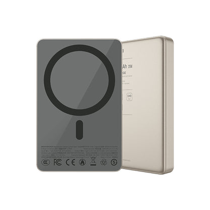 Recci RPB-W36 Ultra İnce PD 20W Hızlı Şarj Özellikli Wireless Powerbank 15W 10000mAh Gri