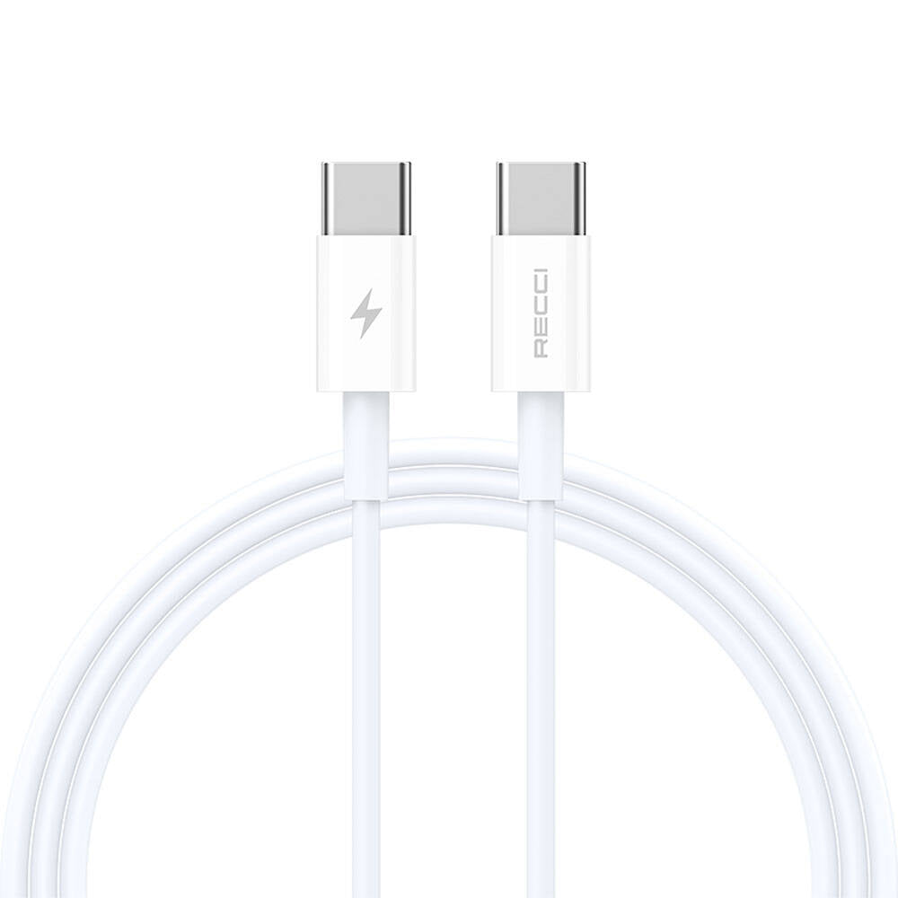 Recci RS06CC Type-C to Type-C PD 65W Hızlı Şarj Özellikli Data ve Şarj Kablosu 1M Beyaz