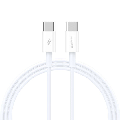Recci RS06CC Type-C to Type-C PD 65W Hızlı Şarj Özellikli Data ve Şarj Kablosu 1M Beyaz