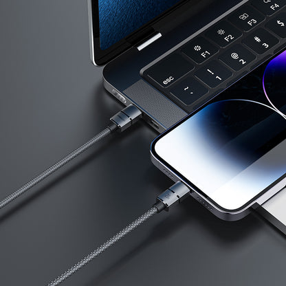 Recci RS08CCPD Warrior Serisi 100W Hızlı Şarj Özellikli Type-C To Type-C PD Kablo 1.2M Gri