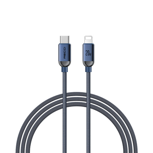 Recci RS09CL PD Crystal Serisi 30W Hızlı Şarj Özellikli Type-C To Lightning PD Kablo 1.2M