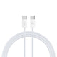Recci RS13CC Nature Serisi 60W Hızlı Şarj Özellikli Type-C To Type-C PD Kablo 1.2M Beyaz