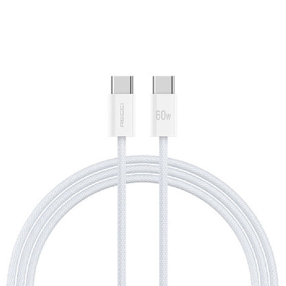 Recci RS15CC Nature Serisi 60W Hızlı Şarj Özellikli Type-C To Type-C PD Kablo 2M Beyaz