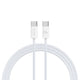 Recci RS15CC Nature Serisi 60W Hızlı Şarj Özellikli Type-C To Type-C PD Kablo 2M Beyaz