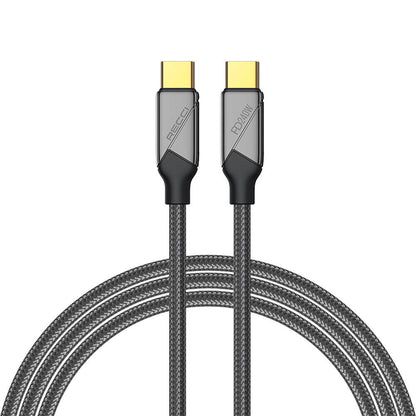 Recci RS18CC Voyage Serisi Type-C to Type-C PD 240W Hızlı Şarj Özellikli Data ve Şarj Kablosu 1.5M Siyah