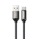 Recci RS35C USB-A to Type-C Örgü Tasarımlı Hızlı Şarj Özellikli Data ve Şarj Kablosu 1M Gri