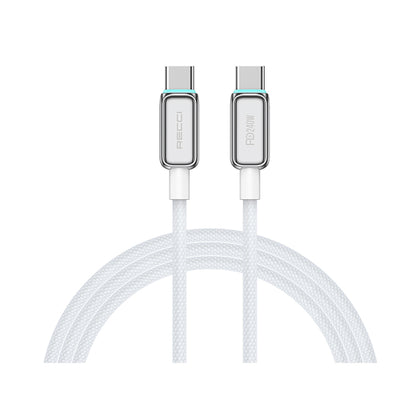 Recci RS42CC Lamp Display Serisi Type-C to Type-C PD 240W Hızlı Şarj Özellikli Data ve Şarj Kablosu 1.5M Siyah