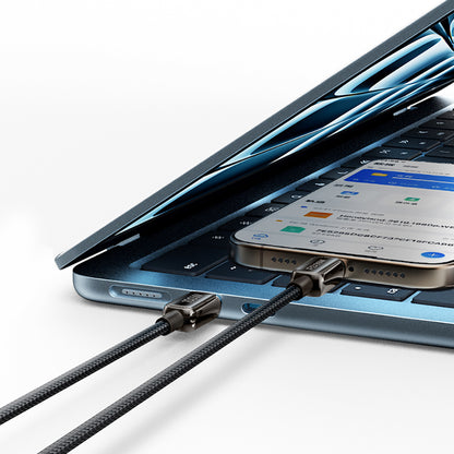 Recci RS42CL Lamp Display Serisi Type-C to Lightning PD 30W Hızlı Şarj Özellikli Data ve Şarj Kablosu 1.5M Gümüş