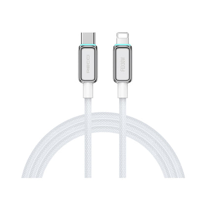 Recci RS42CL Lamp Display Serisi Type-C to Lightning PD 30W Hızlı Şarj Özellikli Data ve Şarj Kablosu 1.5M Gümüş