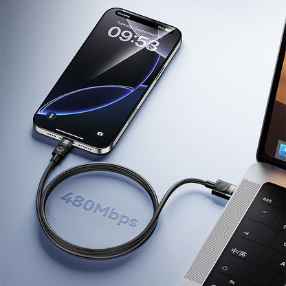 Recci RS50C USB-A to Type-C Örgü Tasarımlı Hızlı Şarj Özellikli Data ve Şarj Kablosu 1M Siyah