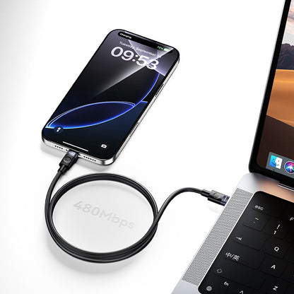 Recci RS50CC Type-C to Type-C PD Örgü Tasarımlı Hızlı Şarj Özellikli Data ve Şarj Kablosu 65W 1M Siyah