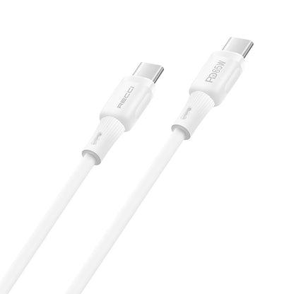 Recci RS52CC Type-C to Type-C PD Hızlı Şarj Özellikli Data ve Şarj Kablosu 65W 1M Beyaz