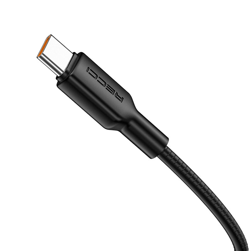 Recci RS56CC Type-C to Type-C PD Hızlı Şarj Özellikli Data ve Şarj Kablosu 100W 1.2M Siyah