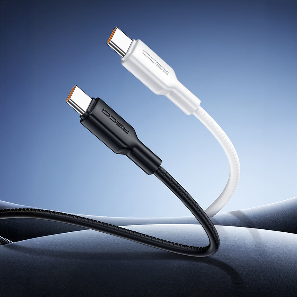 Recci RS56CC Type-C to Type-C PD Hızlı Şarj Özellikli Data ve Şarj Kablosu 100W 1.2M Siyah