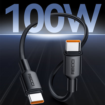 Recci RS56CC Type-C to Type-C PD Hızlı Şarj Özellikli Data ve Şarj Kablosu 100W 1.2M Beyaz