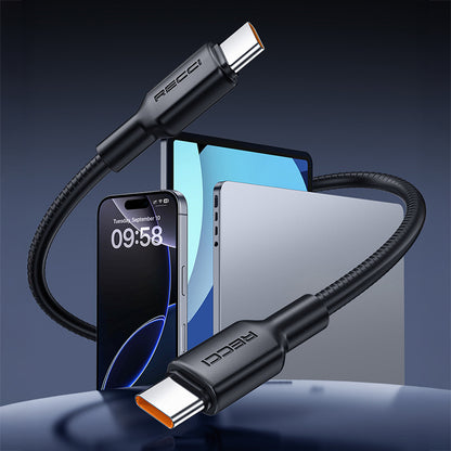 Recci RS56CC Type-C to Type-C PD Hızlı Şarj Özellikli Data ve Şarj Kablosu 100W 1.2M Beyaz