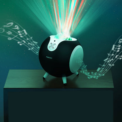 Recci RSK-W22 Starry Sky Serisi Hi-Fi Aurora Lambalı Wireless Bluetooth 5.2 Speaker Hoparlör 10W Siyah