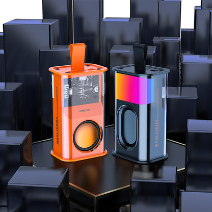 Recci RSK-W30 Mars Serisi Hi-Fi RGB Işıklı Wireless Bluetooth 5.3 Speaker Hoparlör 500mAh Siyah