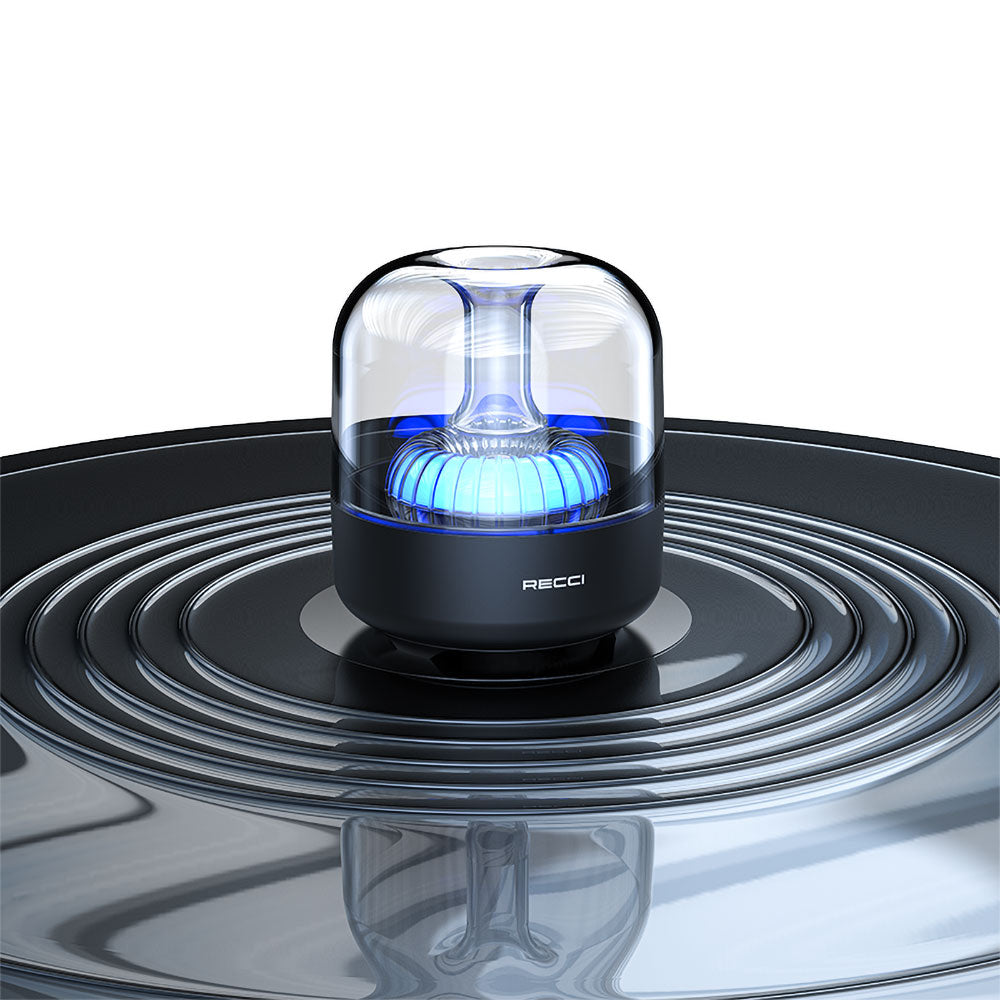 Recci RSK-W31 Amber Serisi FM/TF/AUX Hi-Fi RGB Işıklı Wireless Bluetooth 5.0 Speaker Hoparlör 5W 500mAh Siyah