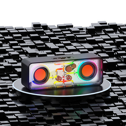 Recci RSK-W38 Space Station Serisi RGB Led Işıklı Bluetooth Hoparlör FM Radio Özellikli Beyaz