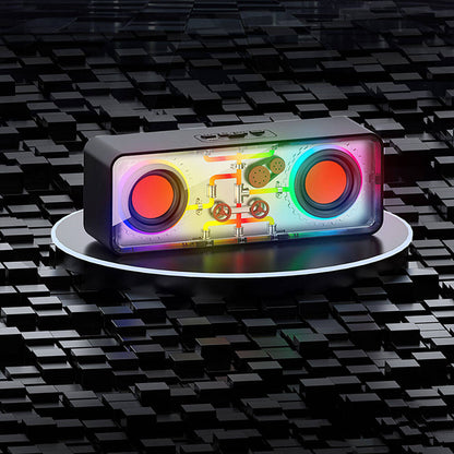 Recci RSK-W38 Space Station Serisi RGB Led Işıklı Bluetooth Hoparlör FM Radio Özellikli Beyaz