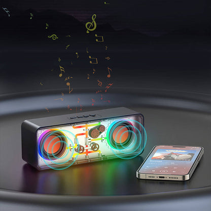 Recci RSK-W38 Space Station Serisi RGB Led Işıklı Bluetooth Hoparlör FM Radio Özellikli Beyaz