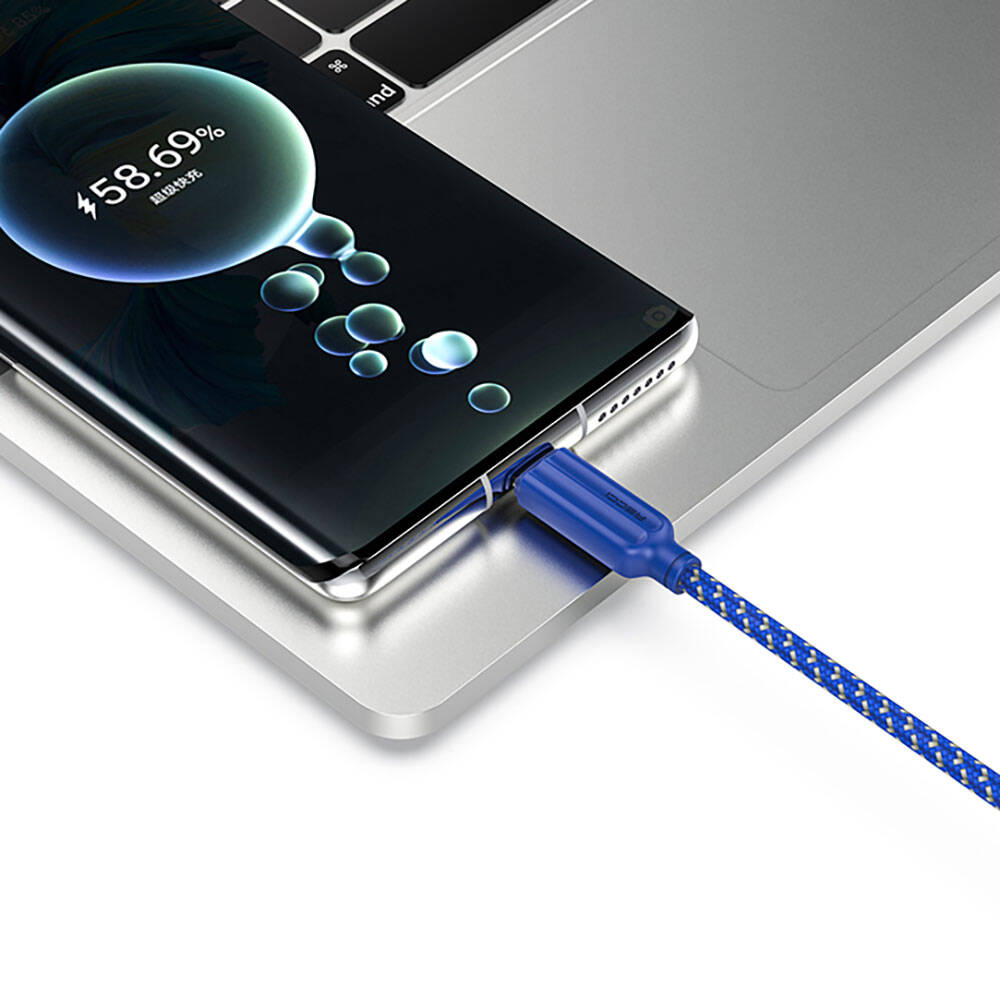 Recci RTC-N23C 3A Hızlı Şarj Özellikli Type-C to USB-A Kablo 1M Gri