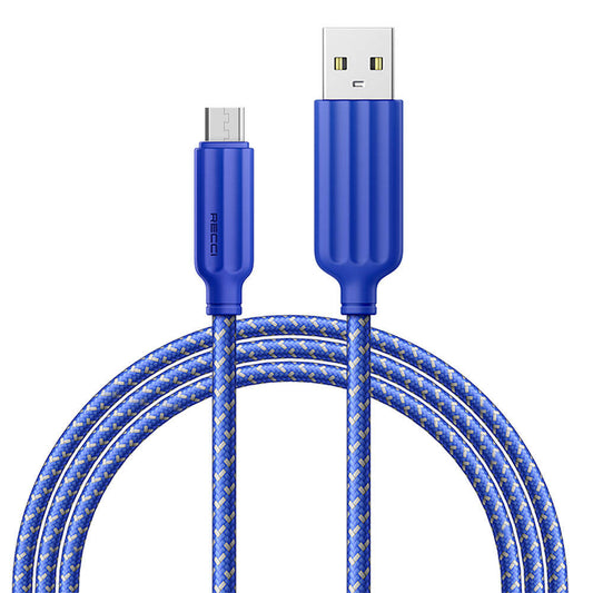 Recci RTC-N23M 2.4A Hızlı Şarj Özellikli Micro to USB-A Kablo 1M Mavi