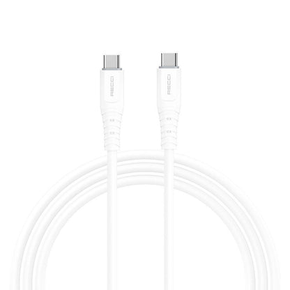 Recci RTC-P09CC Silicone Serisi 65W Hızlı Şarj Özellikli Type-C To Type-C PD Kablo 1.5M Beyaz