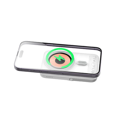 Recci W08 Metal Standlı 15W M-safe Şarj Özellikli 20W PD Hızlı Şarj Powerbank 10000mAh Siyah