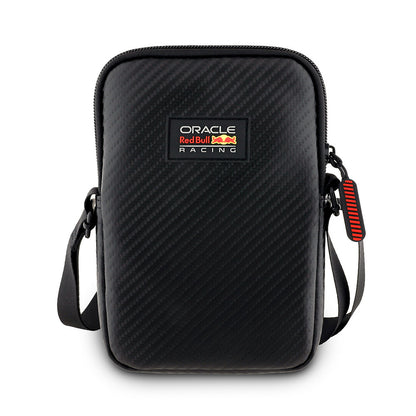 Redbull Orjinal Lisanslı PU Karbon Fiber Tasarımlı Çapraz Vücut Aksesuar Çantası Siyah