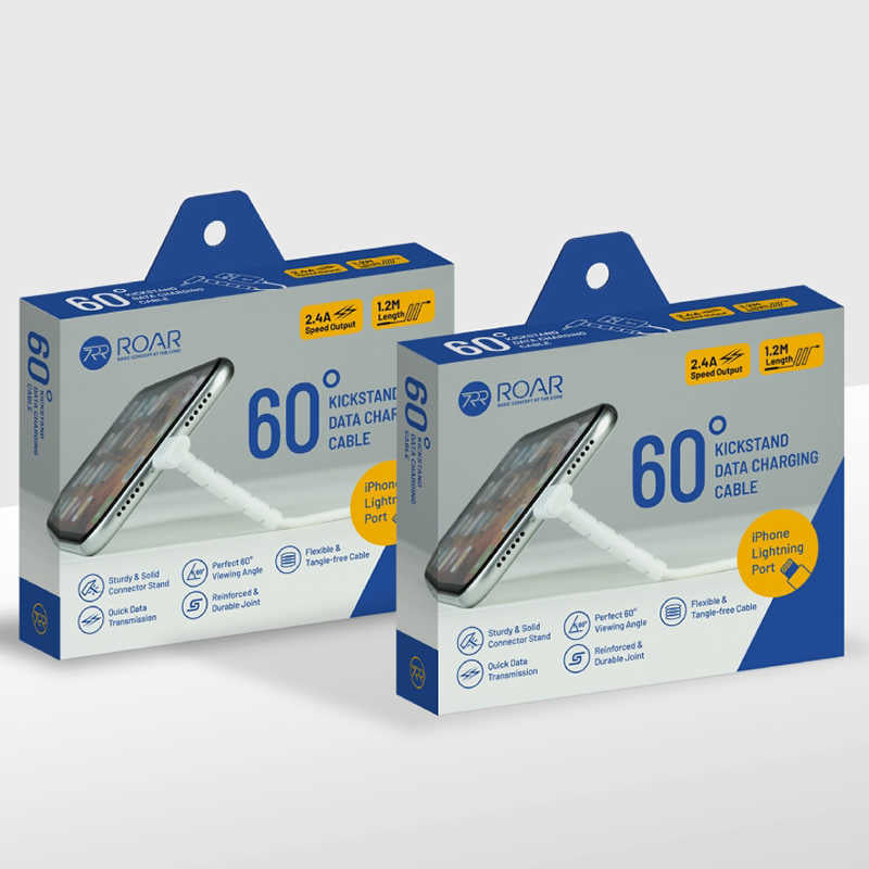 Roar Kick Stand Data Type-C Usb Kablo Beyaz