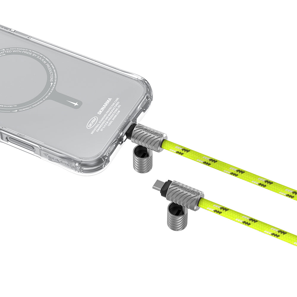 Skinarma DynoVE Serisi Type-C to Type-C Askı İpi Tasarımlı Şarj ve Data Kablosu Bej