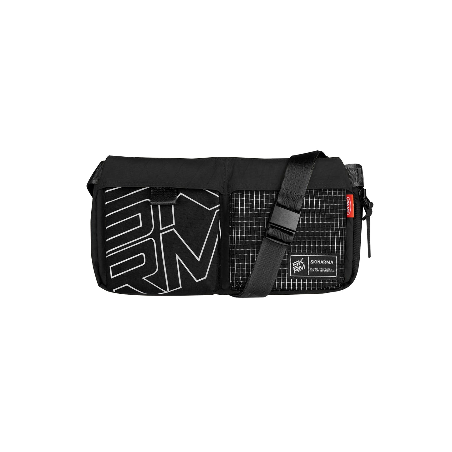 Skinarma Jager Naylon Scout Boyun Askı Kayışlı Çapraz Vücut Çantası Siyah