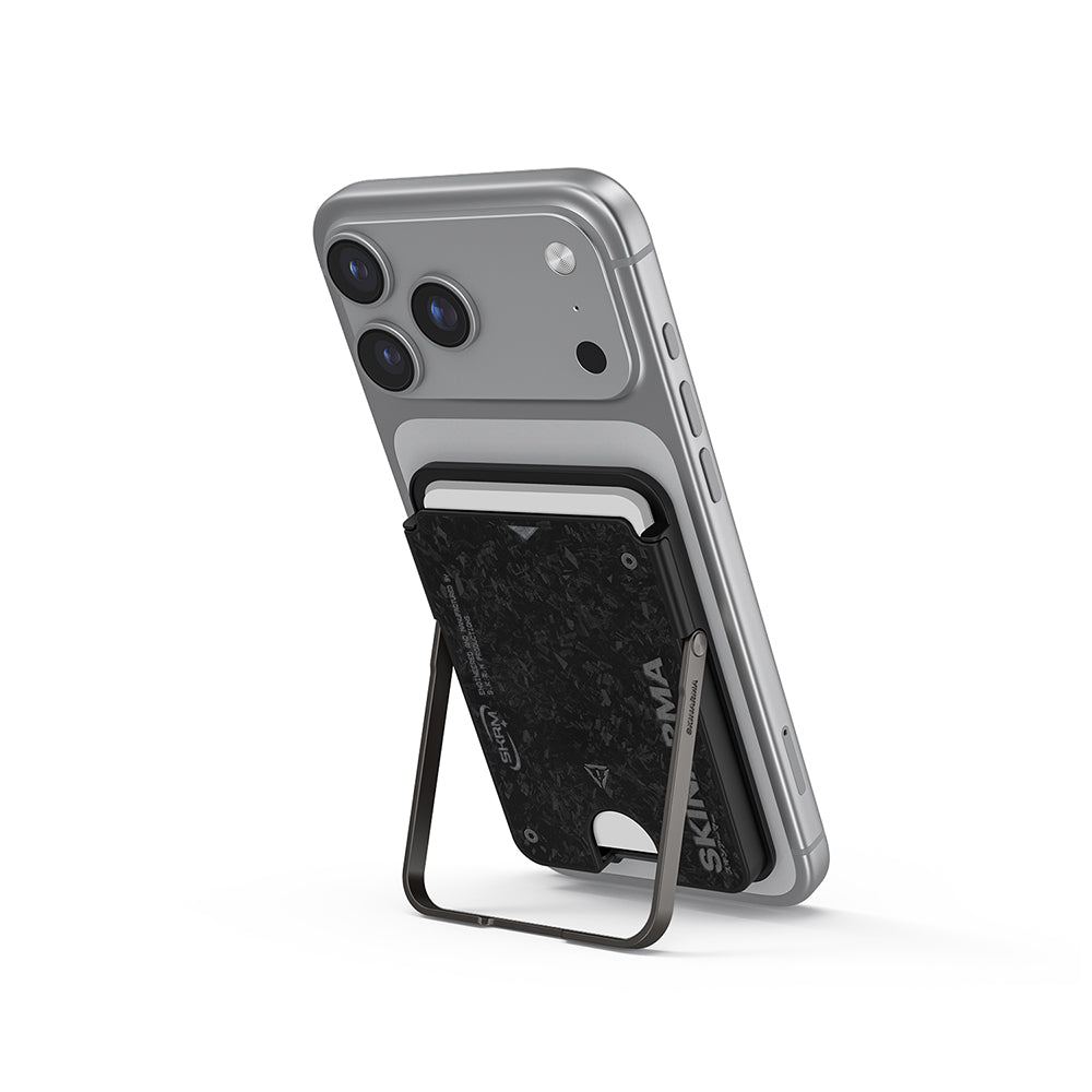 Skinarma Metal Tasarımlı 2 Hazneli Vektor Serisi Magnetik Standlı Kartlık Siyah