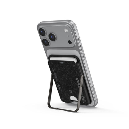 Skinarma Metal Tasarımlı 2 Hazneli Vektor Serisi Magnetik Standlı Kartlık Siyah