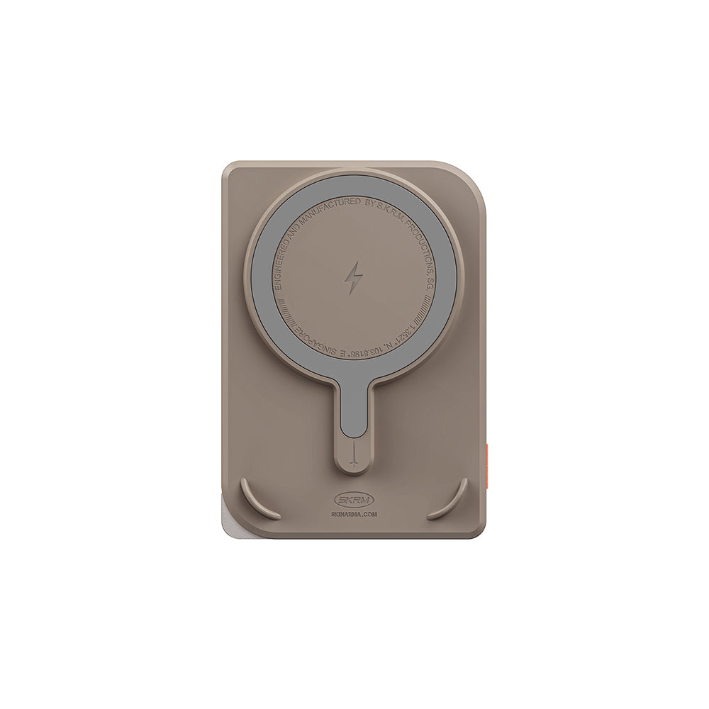 Skinarma Nexus Mecha Kablosuz ve PD Hızlı Şarj Özellikli Metal Standlı Taşınabilir Powerbank 20W 5000mAh Gold