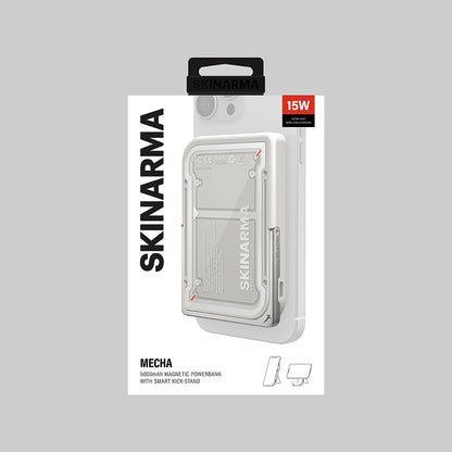 Skinarma Nexus Mecha Kablosuz ve PD Hızlı Şarj Özellikli Metal Standlı Taşınabilir Powerbank 20W 5000mAh Açık Gri