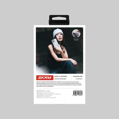 Skinarma Nexus Mecha Kablosuz ve PD Hızlı Şarj Özellikli Metal Standlı Taşınabilir Powerbank 20W 5000mAh Siyah