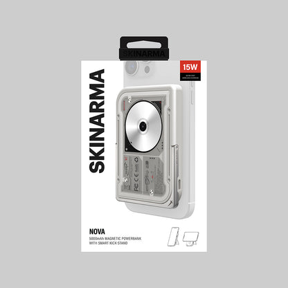 Skinarma Nexus Nova Kablosuz ve PD Hızlı Şarj Özellikli Standlı Taşınabilir Powerbank 20W 5000mAh Siyah