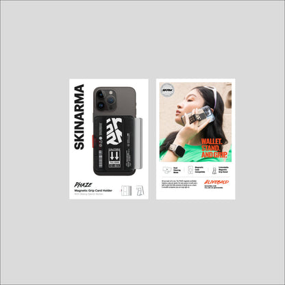 SkinArma Phaze Buton Tasarımlı 2 Hazneli Magnetik Standlı Kartlık Kırmızı