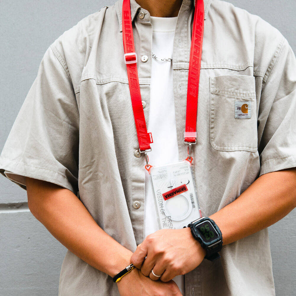 SkinArma Scout Serisi Logolu Telefon Boyun Askı Kayışı Gri