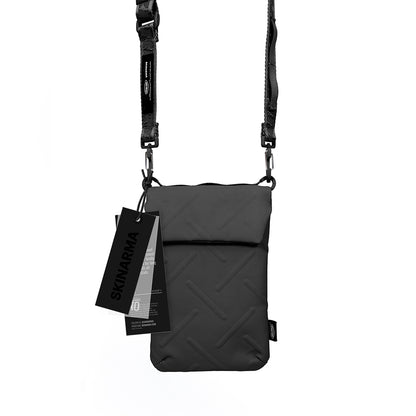 Skinarma Sling Pouch Juno Cross-Hatch Desenli Naylon Scout Boyun Askı Kayışlı Çapraz Vücut Çantası Yeşil