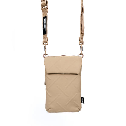 Skinarma Sling Pouch Juno Cross-Hatch Desenli Naylon Scout Boyun Askı Kayışlı Çapraz Vücut Çantası Turuncu