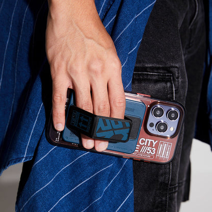 SkinArma Spunk Serisi Standlı PU Deri Kartlık Krem