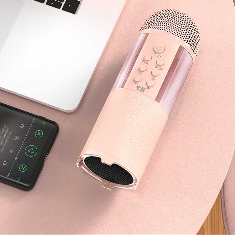Soaiy MC12 Karaoke Mikrofon Pembe