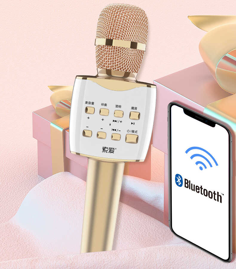 Soaiy MC7 Karaoke Mikrofon Rose Gold