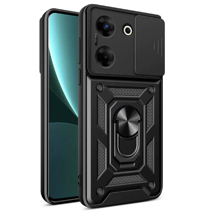 Tecno Camon 20 Pro 5G Kılıf Magnetik Standlı Kamera Korumalı Zore Sürgülü Vega Kapak
