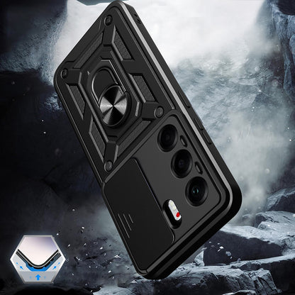 Tecno Camon 40 Pro 4G Kılıf Magnetik Standlı Kamera Korumalı Zore Sürgülü Vega Kapak
